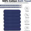 KAHAF COLLECTION 6 Pack Bath Towels Set (27 x 54 Inches) 100% Ring Spun Cotton, Lightweight, Quick Dry, Highly Absorbent Towels (Navy, (27x54) Inches)