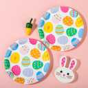 AimFun Easter Party Plates Colorful Eggs Disposable Paper Plates 7" Spring Multi-colored Dessert Plates for Spring Celebrations Party Supplies Table Decorations (48)