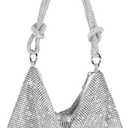 Rhinestone Purse Sparkly Evening bag Silver Clutch Purses for Women Evening, Cross Body Handbags for Party Prom Club Wedding