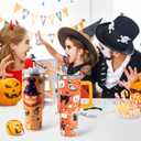 3 x 6PCS Halloween Straw Covers, Halloween Straws Toppers for Stanley 30&40 Oz Tumbler with Handle, 10mm Dust-Proof Ghost Straw Toppers Stanley Cup Accessories for Kids Girls