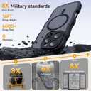 2 x for iPhone 16 Pro Case with MagSafe, Upgraded [Full Camera Protection] [Fit for MagSafe] [Mil-Grade Drop] Cute Wave Translucent Non-Slip Phone Case for iPhone 16 Pro 6.3", Black