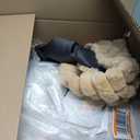 LE SURE Cute Orthopedic Dog Bed Large Sized Dog, Waterproof Chic Flat Pet Beds with Removable Washable Cover, Fuzzy Thick Egg Crate Foam Pet Mat for Indoor Use (36" x 27", Beige)