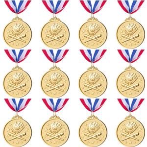 Abaokai 12 Pieces Baseball Medals for Award,Softball Medals for Kids Sports Baseball Games, Party Favors, 2 Inches