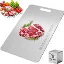 Tibo Titanium Cutting Board, 2026 New 100% Pure Titanium Cutting Boards for Kitchen, Double Sided Food Metal Chopping Board, Non Toxic Dishwasher Safe Durable Metal Cut for Meat Fruit Vegetable (M)