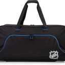 NHL National Hockey League 34-Inch Black Rolling Duffel Bag  Hockey Gear Bag with Wheels, Large Capacity Duffel Bag for Travel, Multi-Pocket Large Sports & Gym Equipment Bag