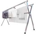 JAUREE 79 Inches Clothes Drying Rack, Drying Rack Clothing Folding Indoor Outdoor, Heavy Duty Stainless Steel Laundry Rack, Foldable Portable Large Clothes Rack Garment Rack with 20 Windproof Hooks, Silver