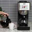 12-Cup Commercial Coffee Maker Stainless Steel - Double Coffee Machine for Office, Restaurant, Industrial Use - High Capacity Office Coffee Maker - TQS Cafe