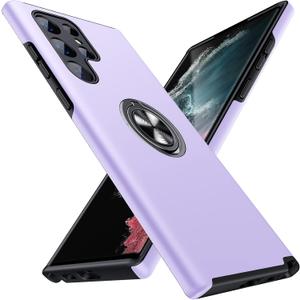 JAME for Samsung Galaxy S22 Ultra Case, Slim Soft Bumper Protective Case for Samsung S22 Ultra Cover, with Invisible Ring Holder Kickstand for Galaxy S22 Ultra Case, Purple