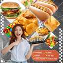 Uiifan 24 Pcs Food Baskets for Serving with 100 Deli Liners Fast Food Baskets 10.5 x 7 Inch Restaurant Serving Trays for Burger Chip Hot Dog Hamburger Bread Picnic(Black)