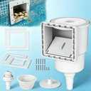 Universal Above Ground Pool Skimmer Kit, Heavy Duty Through Wall Pool Skimmers, Surface Skimmer for Pools for Filter Leaves, Hair, Bugs, and Impurities (Grey)