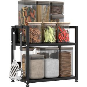 GIDUU 2 Tier Kitchen Countertop OrganizerShelf Organizer, Spice Rack, Coffee Counter Shelf for Kitchen, Office, Station for Mugs,Cups,Cream,Syrup