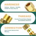 GORAGUCHI 3PCS 5/8" x 5/8" Tube OD Coupler, Brass Compression Tube Pipe Fitting Connector for Air/Fuel/Water/Gas/Oil