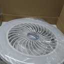 Low Profile Ceiling Fans with Lights, 24" Caged Modern Flush Mount Ceiling Fan with LED Light, Housing Finish White, RGB Main Light
