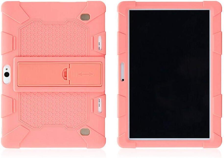 Arinda Universal Shockproof Silicone Stand Case Cover for 10.1 Inch Android Tablet PC Protective (Pink)