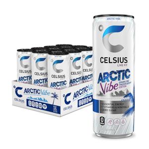 CELSIUS ARCTIC VIBE Sparkling Frozen Berry, Sugar Free Energy Drink, 12 Fl Oz (Pack of 12)