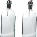 BESTOYARD 2Pcs Glass Oil Dispenser for Kitchen Transparent Oil Bottle with Special Spout for Vinegar Sauces and Liquid Condiments Capacity Each