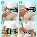 Rhino Valley Gait Belt Transfer Belt for Senior with 7 Handles, 59" Anti-Slip Transfer Belt for Elderly, Lift Belt with Quick Release Buckle, Medical Nursing Safety Patient Assist, Green Lily