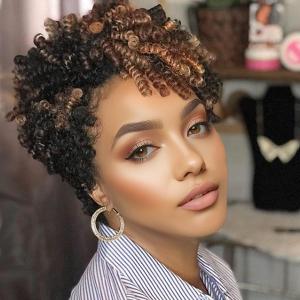 PHOCAS 10'' 5Packs Short Curly Crochet Hair Jump Wand Crochet Braids For Black Women 6MM Natural Black to Gloden Blonde