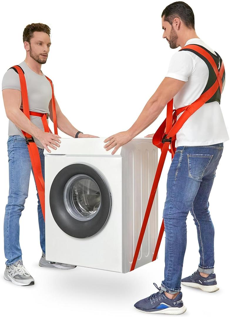 KEDSUM Moving Straps - Lifting Straps Moving for Furniture, 2-Person Lifting & Moving System, Hold Up to 800LBS for Appliances Mattresses Heavy Things, Safely and Easily Like a Pro(with Back Support)