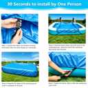 130 x 84 Inflatable Pool Cover for 130in x 72in Blue Rectangle Swimming Pool Rectangular Pool Covers Built-in Elastic Dustproof for Outdoor Paddling Family Pools