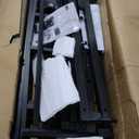 LINSY Twin Bed Frame with Ergonomic Headboard, 14 inch Fast Assembly Metal Bed with LED Lights, Outlets & USB, Kids Twin Size Bed Frame, Noise Free, No Box Spring Needed, Rustic Brown