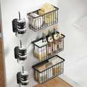 SleekStore Kitchen Cabinet Door Storage Box,Self Adhesive Wall Mounted,Wardrobe/Bathroom/Refrigerator Small Items Organizer,Oil bottle/Seasoning storage (6 Piece)