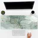 Green Marble Mouse Pad Sage Green Desk Mat, Gold Green Computer Mouse Pads for Desk Large Gaming Mouse Pad Mat, Green Abstract Computer Desk Mat Pad XL Marble Full Desk Computer Mat 31.5x11.8