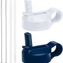 The Mass Wide Mouth Straw Lid Compatibility Most Sports Water Bottle (White & Cobalt)