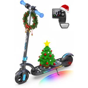 Gyroor H40 Kids Electric Scooter, 180W Motor, Up to 10 MPH, LED Display & Colorful Lights, Adjustable Height, for Boys & Girls Ages 8-12, Great Birthday Gift