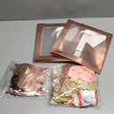 82PCS Rose Gold Baby Boxes with Letters for Baby Shower Decorations, Jumbo Clear Baby Blocks For Girl, Balloon Box Includes Alphabet Letters DIY, White Gold Balloons, Gender Reveal, Birthday Backdrop