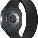 Magnetic Band Compatible with Samsung Galaxy Watch 8 Band 40mm 44mm/Galaxy Watch 8 Classic 46mm(2025), Silicone Sport Strap for Women Men, Black