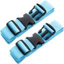 2pcs 742Luggage Straps for Suitcases,Adjustable Suitcase Straps and Heavy Duty Strap Buckle Packing Straps Travel Accessories,Blue