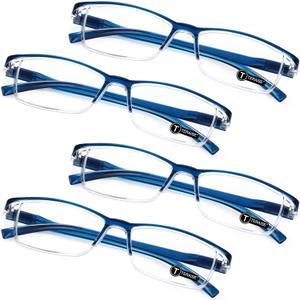 TERAISE Anti- UV Reading Glasses 4 Pairs Blue Light Blocking Reader Womens Mens (2.50X)