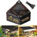 winemana 90% Black Shade Cloth, 10 x 20 FT Durable Mesh Tarp with Grommets, Resistant Garden Sun Shade Netting with Taped Edge for Plant Cover, Greenhouse, Patio, Tomatoes, Chicken Coop, Barn Kennel