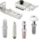 Prime-Line N 7534 Bi-Fold Door Hardware Repair Kit  Includes Top and Bottom Brackets, Top and Bottom Pivots and Guide Wheel  Door Repair Kit for 1" to 1-3/8" Thick Doors Up To 50 Lbs. (1 Kit), Zinc