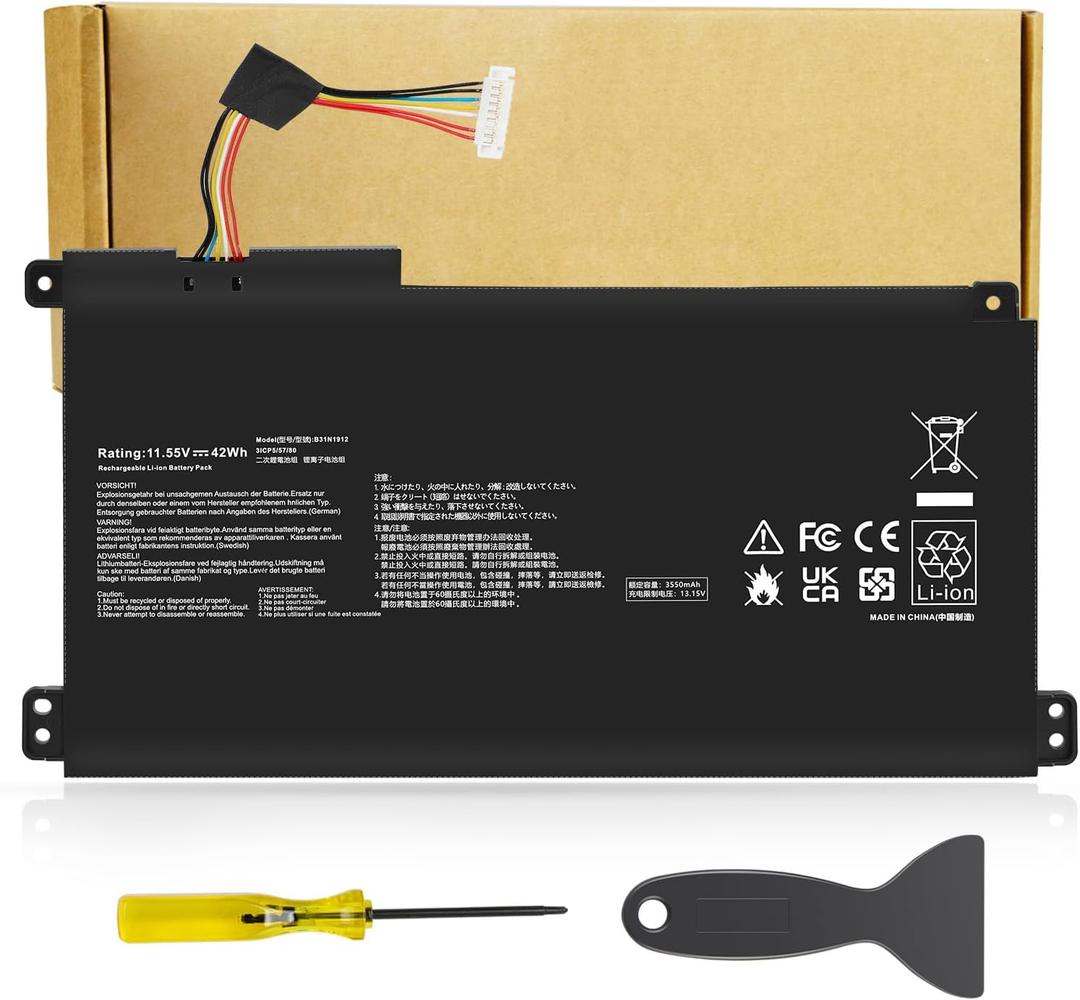 B31N1912 C31N1912 Laptop Battery for Compatible with VivoBook 14 E410M E410MA L410M L410MA E410KA E510MA E510KA F414MA L510MA R522MA E410MA-EK007TS EK087T E410MA-EK991TS L410MA-BV077TS E510KA-EJ033TS