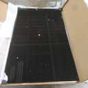 FDW | Dining Table for 4-6 People | Black | 47 Inch Rectangular Glass Kitchen Table | Space-Saving and Modern Design | for Dining Room, Easy to Assemble