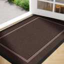 36"x24" Large Front Door Mat Outside Entrance Indoor Doormat, Waterproof All-Season All-Weather Entryway Mat, Natural Rubber Outdoor Doormats, Trap Dirt Moisture Back Door Mat for Patio Porch, Brown (2' x 3' (Rectangular))