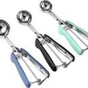 Cookie Scoop set, Size #60/ #40/ #20, Cookie Dough Scoop, 3 Pack Cookie Scoops for Baking, Non-Slip Grip, Blue/Black/Mint, For Cookies Muffin Cupcake Meatball Ice Cream