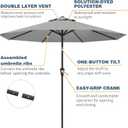 10FT Patio Umbrella, Outdoor Umbrella with Push Button Tilt and Crank, 8 Sturdy Ribs, UV Protection & Waterproof Market Umbrella for Pool, Backyard, Beach,Deck (Light Gray)