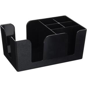 Winco BC-6 Bar Caddy with 6 Compartments,Black,Medium
