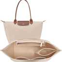 Felt Purse Organizer Insert for Longchamp Le Pliage S Handbag Insert (SmallBeige)