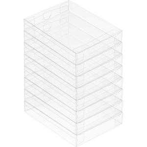 50 Pack Clear Plastic Transparent Crystal Boxes Greeting Card Photo Storage Cases Fold Design Protects Boxes (A2: 4.53 x 1.02 x 5.91 Inch)