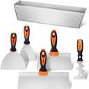 VEVOR Drywall Knife Set, 6 PCS Drywall Tools Includes 3" Painter Scraper, Two Putty Knives, Two Taping Knives and 12" Mud Pan, Stainless Steel Spackle Tool, Drywall Finishing Tools for Home