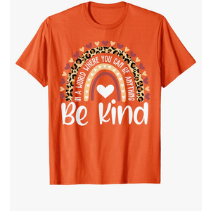 Unity Day Orange Anti Bullying Leopard Rainbow Kids Teacher T-Shirt M