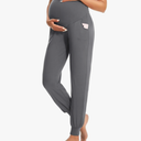 HIGHDAYS Maternity Pants with Pockets, Over Belly Maternity Leggings, Thick Pregnancy Joggers Sweatpants for Active Workout, Small