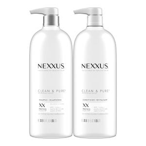 Nexxus Clean and Pure Clarifying Shampoo and Conditioner With ProteinFusion, 2-Pack for Nourished Hair Paraben Free Salon Shampoo 33.8 oz