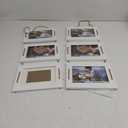 DLQuarts 5x7 Hanging Picture Frames Collage Wall Decor, 3-Frame Set, 3.5x5 with Mat or 5x7 Without Mat, Rustic Solid Wood Photo Frame Pack of 2 Vintage White