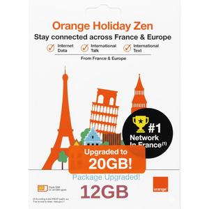 20GB 30 Day Orange Europe SIM Card, 30 Minutes Calls+200 Texts to Worldwide. Fresh Stock, Upgraded Offer!