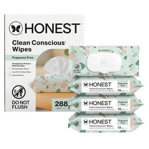The Honest Company Hypoallergenic MultiUse Baby Wipes for Sensitive Skin, Geo Mood, 288 Count 2 Pack